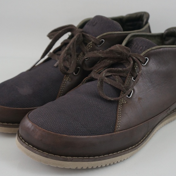 Ahnu Brown Chukka Boots Leather & Canvas 10.5 - Picture 1 of 7
